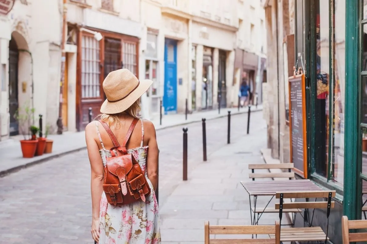 Person walking around on holiday