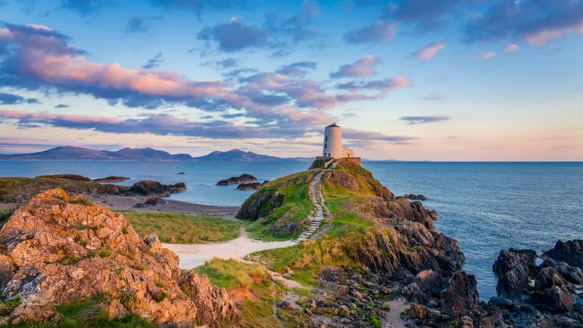 View of historic building on British coast