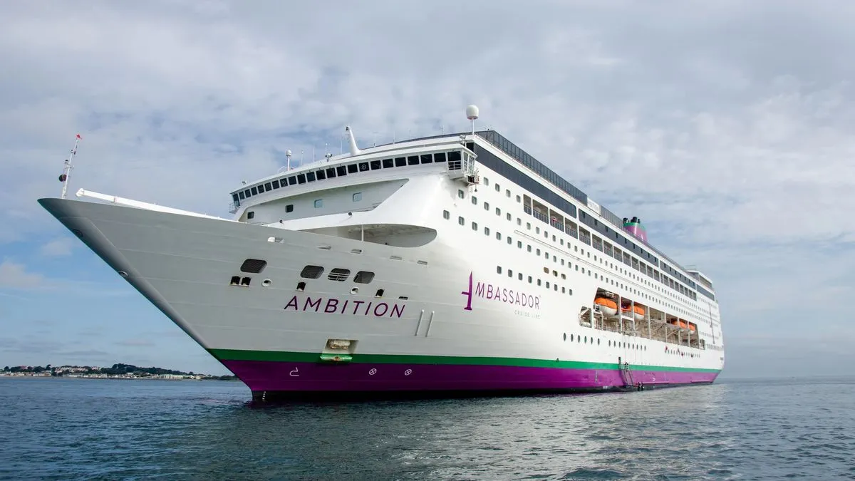 Ambition pictured outside St Peter Port. Guernsey