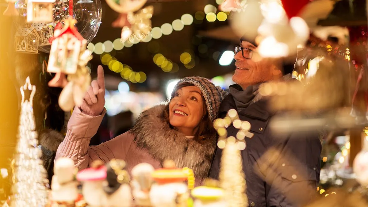 Couple at a Christmas market