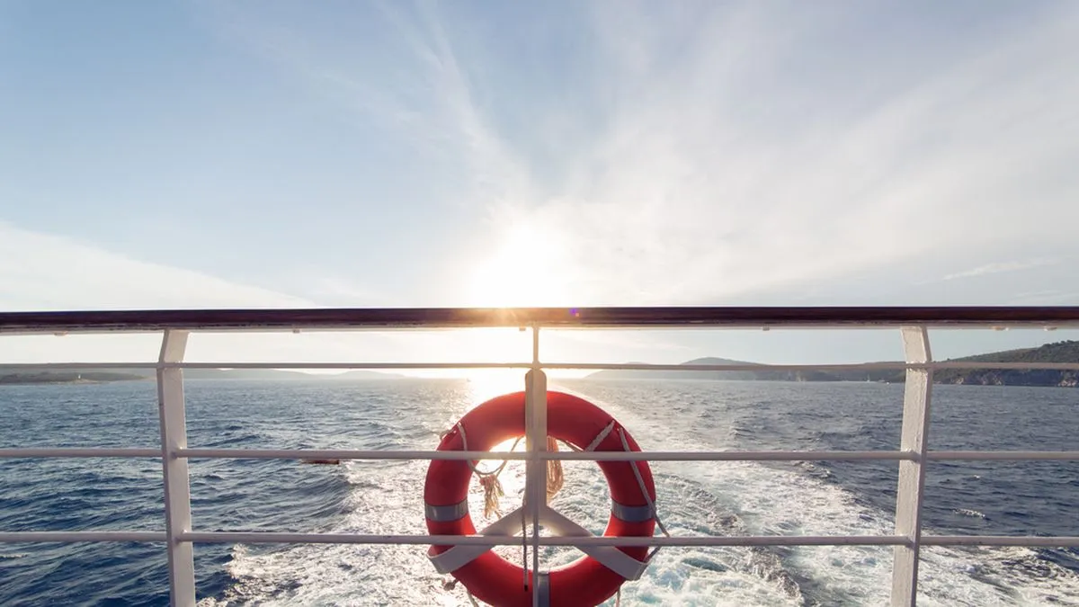 View of the horizon on a cruise ship